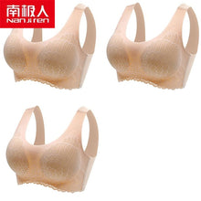 Load image into Gallery viewer, NANJIREN Women Clothing 3pcs Latex Bra Seamless Bras For Women Underwear Push Up No Trace Bralette With Pad Vest Top Bra