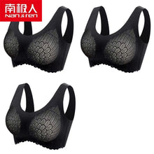 Load image into Gallery viewer, NANJIREN Women Clothing 3pcs Latex Bra Seamless Bras For Women Underwear Push Up No Trace Bralette With Pad Vest Top Bra