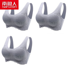 Load image into Gallery viewer, NANJIREN Women Clothing 3pcs Latex Bra Seamless Bras For Women Underwear Push Up No Trace Bralette With Pad Vest Top Bra