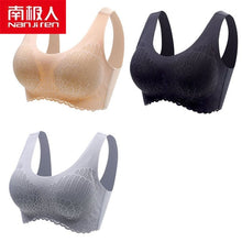 Load image into Gallery viewer, NANJIREN Women Clothing 3pcs Latex Bra Seamless Bras For Women Underwear Push Up No Trace Bralette With Pad Vest Top Bra