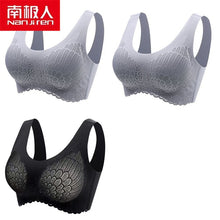 Load image into Gallery viewer, NANJIREN Women Clothing 3pcs Latex Bra Seamless Bras For Women Underwear Push Up No Trace Bralette With Pad Vest Top Bra