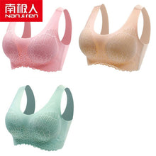 Load image into Gallery viewer, NANJIREN Women Clothing 3pcs Latex Bra Seamless Bras For Women Underwear Push Up No Trace Bralette With Pad Vest Top Bra