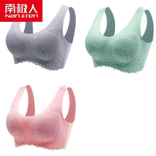 Load image into Gallery viewer, NANJIREN Women Clothing 3pcs Latex Bra Seamless Bras For Women Underwear Push Up No Trace Bralette With Pad Vest Top Bra