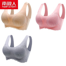 Load image into Gallery viewer, NANJIREN Women Clothing 3pcs Latex Bra Seamless Bras For Women Underwear Push Up No Trace Bralette With Pad Vest Top Bra