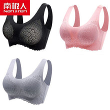 Load image into Gallery viewer, NANJIREN Women Clothing 3pcs Latex Bra Seamless Bras For Women Underwear Push Up No Trace Bralette With Pad Vest Top Bra