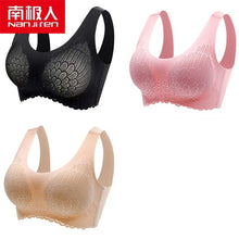 Load image into Gallery viewer, NANJIREN Women Clothing 3pcs Latex Bra Seamless Bras For Women Underwear Push Up No Trace Bralette With Pad Vest Top Bra