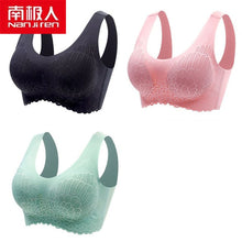 Load image into Gallery viewer, NANJIREN Women Clothing 3pcs Latex Bra Seamless Bras For Women Underwear Push Up No Trace Bralette With Pad Vest Top Bra