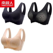 Load image into Gallery viewer, NANJIREN Women Clothing 3pcs Latex Bra Seamless Bras For Women Underwear Push Up No Trace Bralette With Pad Vest Top Bra