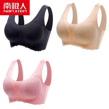 Load image into Gallery viewer, NANJIREN Women Clothing 3pcs Latex Bra Seamless Bras For Women Underwear Push Up No Trace Bralette With Pad Vest Top Bra