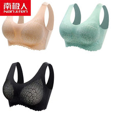 Load image into Gallery viewer, NANJIREN Women Clothing 3pcs Latex Bra Seamless Bras For Women Underwear Push Up No Trace Bralette With Pad Vest Top Bra