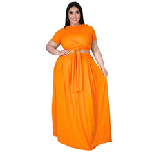 Load image into Gallery viewer, Plus Size Women Clothing Two Piece Set Top and Long Skirt Plus Size Sets 5XL 4XL Plus Size Conjuntos Black Yellow Green Outfits