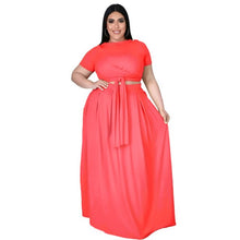 Load image into Gallery viewer, Plus Size Women Clothing Two Piece Set Top and Long Skirt Plus Size Sets 5XL 4XL Plus Size Conjuntos Black Yellow Green Outfits