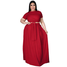 Load image into Gallery viewer, Plus Size Women Clothing Two Piece Set Top and Long Skirt Plus Size Sets 5XL 4XL Plus Size Conjuntos Black Yellow Green Outfits