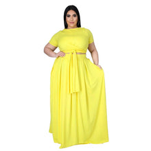 Load image into Gallery viewer, Plus Size Women Clothing Two Piece Set Top and Long Skirt Plus Size Sets 5XL 4XL Plus Size Conjuntos Black Yellow Green Outfits