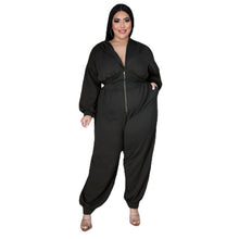 Load image into Gallery viewer, Jumpsuit Plus Size Women Clothing  Solid  Zipper Straight Loose Rompers