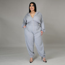 Load image into Gallery viewer, Jumpsuit Plus Size Women Clothing  Solid  Zipper Straight Loose Rompers