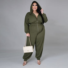 Load image into Gallery viewer, Jumpsuit Plus Size Women Clothing  Solid  Zipper Straight Loose Rompers