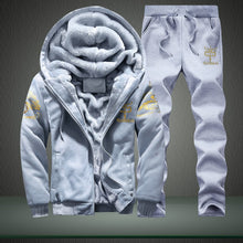 Load image into Gallery viewer, Extra XL Men&#39;s Hooded Baseball Uniform Plus Size Winter Casual Jacket Sweatshirt Sweatpants and Hoodie Set Clothes Men