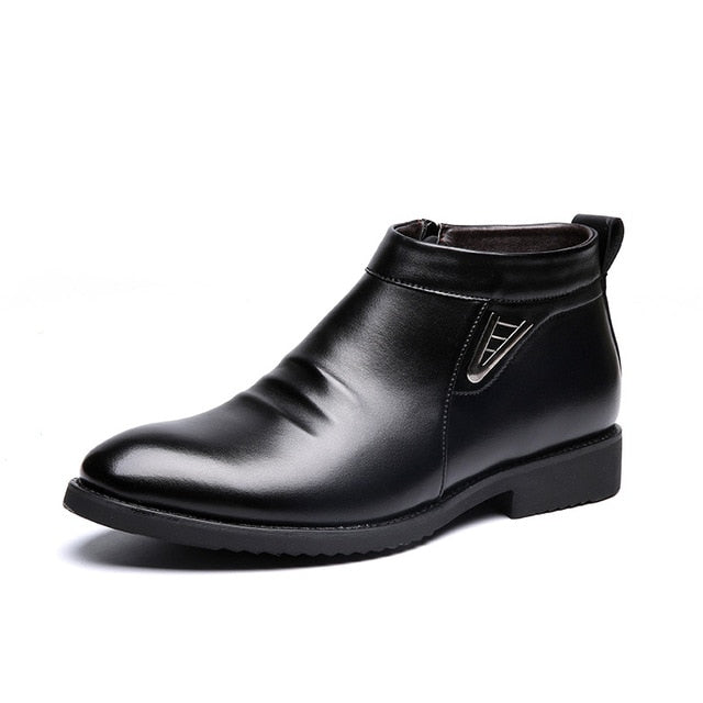 Retro Men Comfortable Zipper, Casual Split Leather Boots