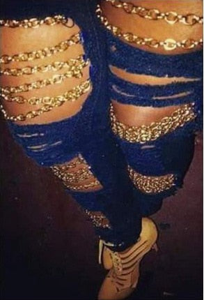 Ripped Waist Boyfriend Jeans For Women