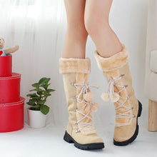 Load image into Gallery viewer, KARINLUNA Women Fur Boots Ladies Winter Shoes Woman Zipper Casual Knee Boots Keep Warm Snow Boots Black Big Size 35-46