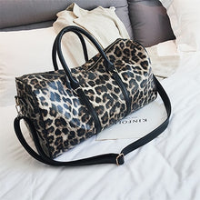 Load image into Gallery viewer, Women Leather Travel Bag 2018 Leopard Woman Hand Bag Travel New Beauty Lady Shoulder Bags Big Capacity Crossbody bags New hot