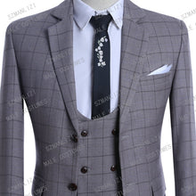 Load image into Gallery viewer, Men&#39;s High Quality 3 Piece Plaid Suits