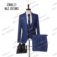 Load image into Gallery viewer, Men&#39;s High Quality 3 Piece Plaid Suits