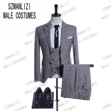 Load image into Gallery viewer, Men&#39;s High Quality 3 Piece Plaid Suits