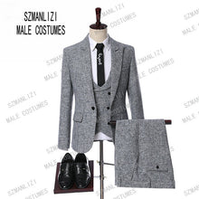 Load image into Gallery viewer, Men&#39;s High Quality 3 Piece Plaid Suits