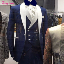 Load image into Gallery viewer, Men&#39;s High Quality 3 Piece Plaid Suits