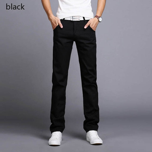 New Design Casual Men Pants Cotton Solid Khaki