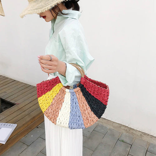 Straw Bag Moon Bag
