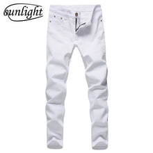 Load image into Gallery viewer, Men Stretch Jeans Fashion White Denim