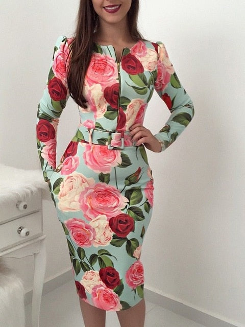 Women Large Flower Print  Dress
